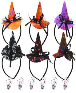 Kerstdecoraties Halloween -hoofdbanden met bloedvlek skelet haarclip Assorted Party Witch Spider Hat Boppers hoofd voor huis22758386