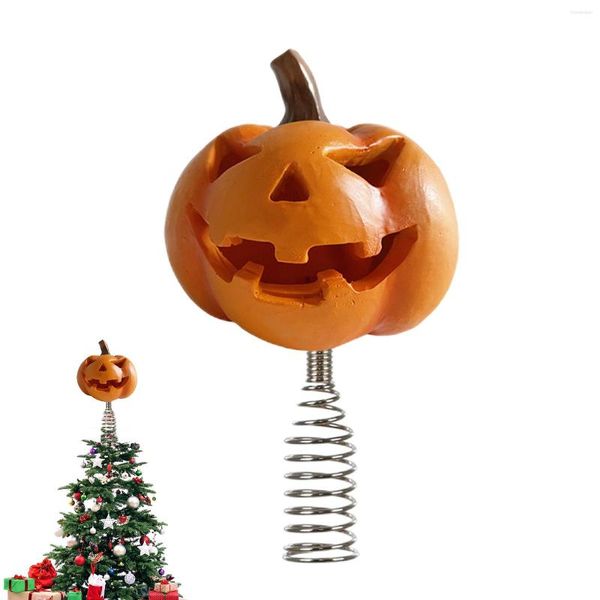Lanterne de lumières de citrouille d'Halloween de décorations de Noël avec le ressort lumineux pour le métal de décoration d'arbre