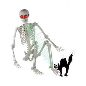 Décorations de Noël Décorations de squelette d'Halloween - Décoration de squelette grandeur nature de 5,5 pieds Squelette humain Pose-n-Stay réaliste 231025