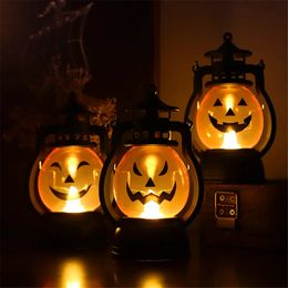 Décorations de Noël Halloween petite veilleuse lampe citrouille portable bougie électronique avec batterie LED ornements de Noël décorations pour la maison 231009