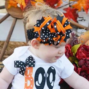 Décorations de Noël Halloween Twin Bow Hand Made With Wide Band Baby Headband Dressing 10pcs / Lot1