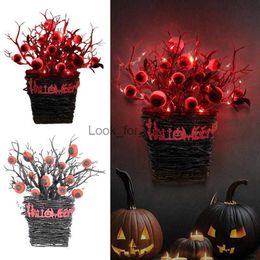 Kerstversiering Halloween Krans Met Oplichtende Oogbol Vrolijk Kerstfeest Deurkransen Buitenring Vrolijk Kerstfeest Gelukkig Nieuwjaar Decoraties HKD230921