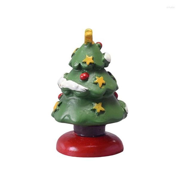 Decoraciones navideñas, miniárbol Artificial pintado a mano, mesa de resina Retro, adorno de escritorio para el hogar, decoración de mesa de arena