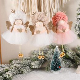 Décorations de noël artisanales faites à la main, poupée ange fille en peluche, pendentif arbre suspendu, ornements, jouet cadeau de noël 2024