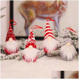 Décorations de Noël Handmade Gnomes Ornements P Suède Tomte Santa Figurine Scandinave Elf Pendant Pendentif décoration Home Decor Dro Dhuxe