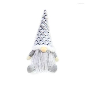 Kerstdecoraties Handgemaakte Intrekbare gezichtsloze Santa Gnome Plush Doll Ornamenten Decor QX2E