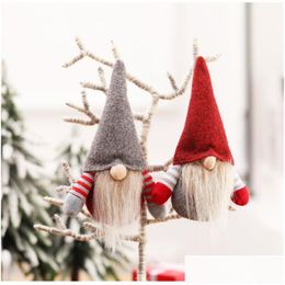 Kerstversiering Handgemaakte Zweedse Gnome Scandinavische Tomte Santa Nisse Nordic Pluche Elf Speelgoed Tafelornament Kerstboom Jk1910Xb D Dhbdt