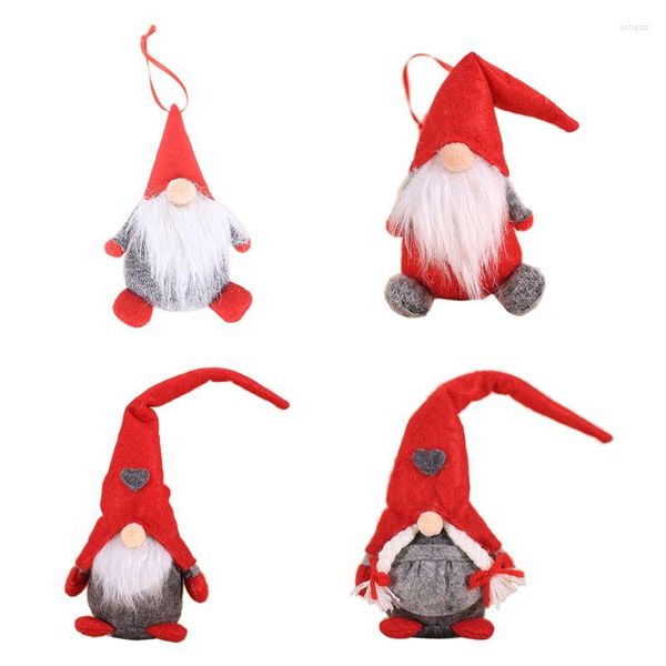 Décorations De Noël À La Main Suédois Gnome Père Noël En Peluche Poupée Ornements Suspendus Arbre De Noël Jouet Vacances Maison Fête Décor Enfants Cadeau