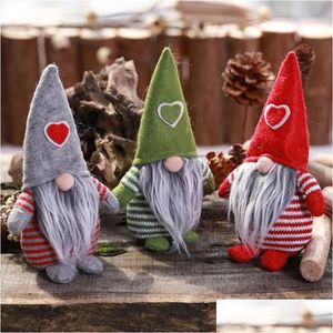 Décorations De Noël À La Main En Peluche Suédois Santa Poupée Gnome Scandinave Tomte Nordique Nisse Sockerbit Nain Elfe Maison Ornamen Dh819