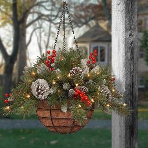 Kerstdecoraties hangende mand LED -verlichting Forte Berries Manden Home voordeur ornamenten