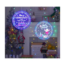 Décorations de Noël suspendues à LED, arbre du père noël, livraison directe de musique, fournitures de fête pour jardin et maison, Dhwk8