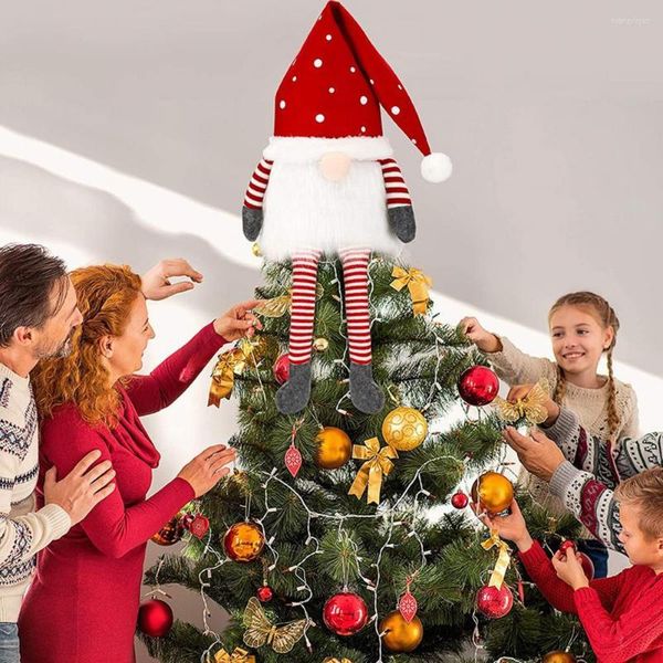Adornos navideños para colgar, felpa ligera, adornos de árbol rústico DIY, adorno de gnomo para el hogar