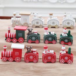 Decoraciones navideñas para el hogar, adorno de tren de madera, feliz año 2024, mesa, regalos de Navidad, Navidad