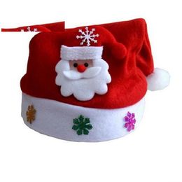 Decoraciones navideñas Sombrero para niños Adt Regalos Apliques de dibujos animados Santa Deer Diseños de nieve Sombreros Suministros de vacaciones Entrega de gotas Home Garden Dhktv
