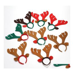 Kerstdecoraties Hoofd Buckle Elk Hair Hoop Rendier Antler Hoofdband Deer Horn Kids Adt ADTS Accessoire Party Festival Decor Drop del Dhqnk