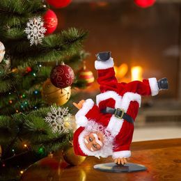 Kerstdecoraties Hip-Hop Dance Santa Claus Doll Toy Electric Musical Dancing Singing Toys Children Party Decoration Gifts 221125