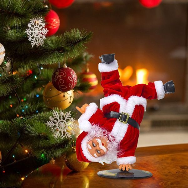 Décorations de Noël Hip-Hop Danse Père Noël Poupée Jouet Électrique Musical Danse Chant Jouets Enfants Fête Décoration Cadeaux 221125