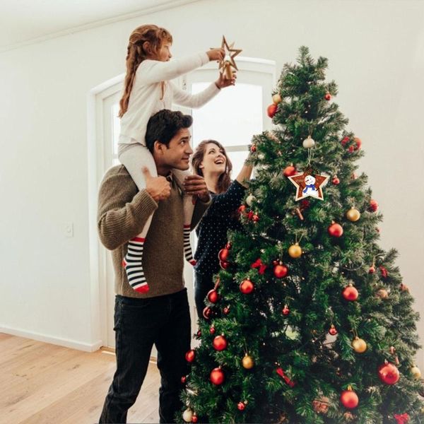 Decoraciones navideñas Adornos para el hogar Decoración festiva Animal de dibujos animados de madera Árbol colgante Regalo Fiesta para niños Juguete