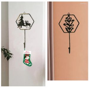 Gancho de decoración navideña, ganchos de árbol de alce de Metal Retro para fiesta de Navidad, adornos de fiesta en casa, herramienta diaria para sala de estar