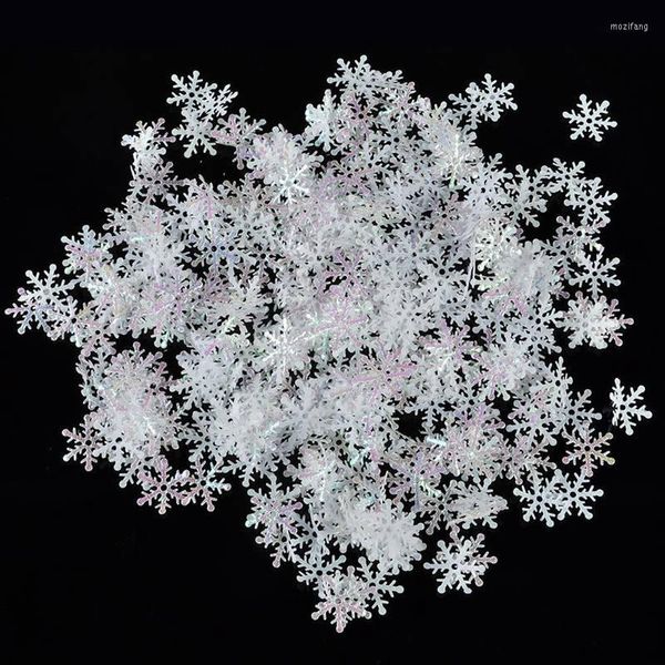 Décorations de noël Hoomall 300 pièces en plastique blanc artificiel flocon de neige ornements pendentif arbre/fenêtre année fête bricolage scène