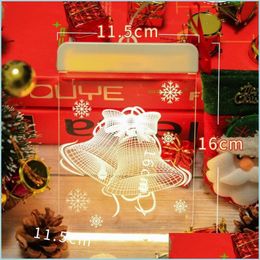 Decoraciones navideñas Hogar Tema navideño Lámpara Cuerda Papá Noel Patrón Led Familia Interior Decorar Ahorro de energía 3D Color Dhylq