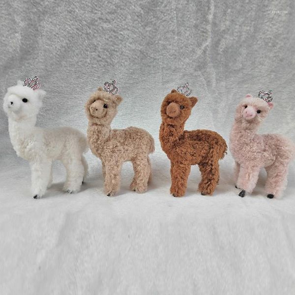 Decoraciones navideñas Imitación Lindo Adorno de alpaca Mesa de lana artificial de plástico Tesktop Muñeco de peluche Decoración Fiesta de año Decoración para el hogar Niños