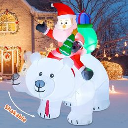 Decoraciones navideñas Decoración inflable Modelo de Papá Noel Adorno interior al aire libre Fiesta de Navidad Año Jardín Deco Luces LED 231216