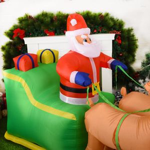 Kerstdecoraties opblaasbaar model decoratie cartoon santa claus slee speelgoed tuin vrolijk