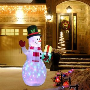 Kerstversiering Opblaasbare Kerstman Nachtlampje Figuur Outdoor Tuin Speelgoed Party Jaar Xmas Decor 150 cm EU Plug1269S