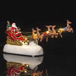 Décorations de Noël Innodept12 Assortiment de traîneau et de rennes du Père Noël Accessoires de décoration de Noël Lumière LED musicale Collection de vacances Figurine 231121