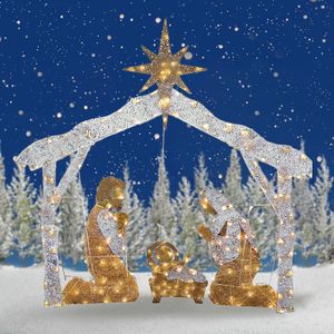 Kerstdecoraties Inbrengen Garden Outdoor Card Holy Family Nativity Scene Yard Board Giant Decor Christmas Decoration Outoo Lawn Plug In Stakes 221123
