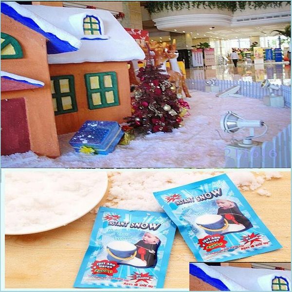 Decoraciones navideñas Instant Snow Magic Prop Simulación de polvo artificial falso para fiesta nocturna Decorar Drop Delivery Home Garden Fes Dhrbh