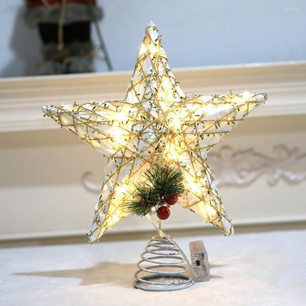 Décorations de Noël fer Excellent coloré LED arbre haut étoile brillant ornement Durable alimenté par batterie pour le ménage