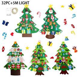 Décorations de Noël pour enfants DIY Arbre en feutre Joyeux pour la maison 2024 Ornements Navidad Année Cadeaux Noël