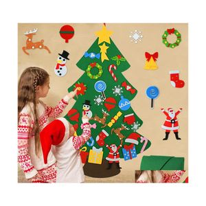 Décorations de Noël Kids Diy Felt Tree Decoration For Home NAVIDAD 2022 ANNÉES CADEAUX ORNAGENTS SANTA CLAUS PRODUIT