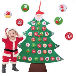 Kerstdecoraties Kids Diy Filt Tree Advent Kalender voor Home 2023 Ornamenten Navidad Jaargeschenken Kerstmis