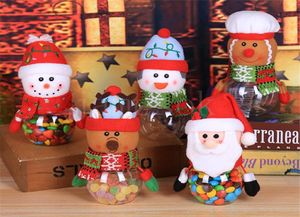 Décorations de Noël Coffrets cadeaux de Noël pour enfants Cadeau transparent en plastique Boîte à bonbons Père Noël Bonhomme de neige Elk Enfants Cadeaux Pot dd3208836497