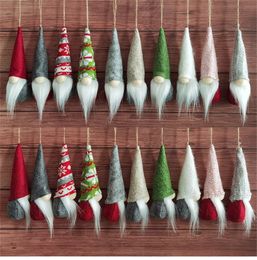 Décorations de Noël Poupée tricotée avec Whisker Party Gnomes Pendentif 6x17cm Père Noël Arbre Pendentif Cadeaux de fête à la maison pour les amis de la famille par Air A12