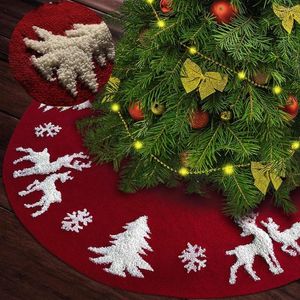 Decoraciones navideñas, falda de árbol tejida, alfombra de piel sintética, alfombra de felpa roja nevada, manta, feliz fiesta