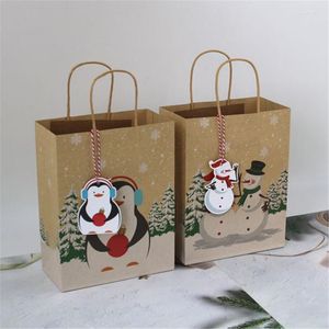 Décorations de Noël Emballage cadeau de sacs en papier kraft 24 unités pour l'emballage de bonbons