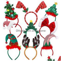 Kerstversiering L Hoofdbanden Kerst Hoofddeksels Diverse Kerstman Rendier Gewei Sneeuwpop Haarband Voor Feesttoegang C1110 Drop De Dh2Wj