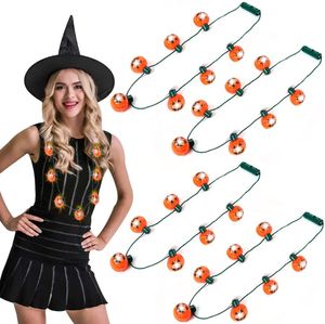 Kerstversiering L Pompoen Oplichtende ketting Halloween-verlichting Jack O Lantern met knipperende modi voor feestartikelen nieuwe i1020