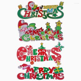 Kerstdecoraties L9nb Diy Diamond Rijnpaarden Kit Hangketen Craft Deur Raam Decoratief ornament letters Kits Indoor