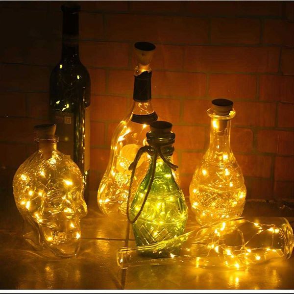 Décorations de noël lampe LED guirlande lumineuse étanche cuivre mini fée bricolage verre artisanat bouteille lumières 2023