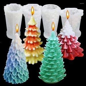 Kerstdecoraties Large 3D Tree Silicone Silicone Mold Diy Gips Soap Resin Ice Baking Pine Home Decor Festival Gifts