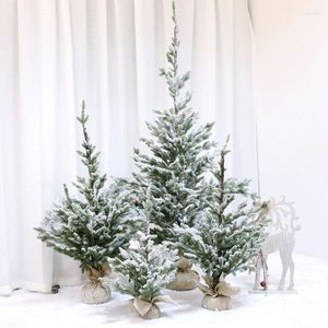 Kerstdecoraties Large Decoration Flocking180cm Pine Cone Snow Tree PE Simulatie raam winkelcentrum