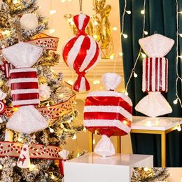 Décorations de Noël Grande canne à sucre peinte rouge blanc sucettes artificielles arbre de Noël pendentif suspendu pour l'année Navidad cadeau jouets Dr Dhsla
