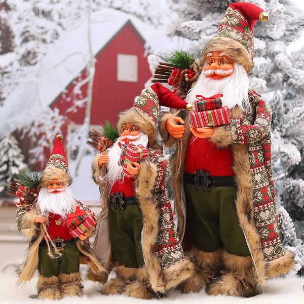 Décorations de Noël Grande poupée de Père Noël 60 cm Poupée de Noël Année 2024 Cadeau Joyeux Noël Décorations pour ornements de maison Natal Navidad 231122
