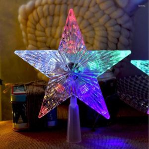 Décorations de Noël LED et acrylique transparent Top étoiles clignotant décoration d'arbre une étoile