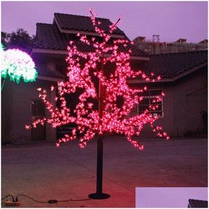 Décorations de Noël LED Artificielle Cherry Blossom Tree Light 1152pcs BBS 2M Hauteur 110 / 220Vac Utilisation extérieure étanche à la pluie Livraison directe Dhevm